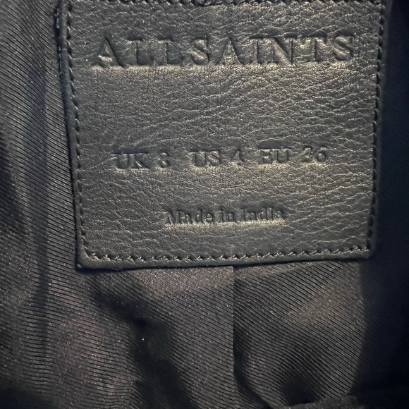 All saints leather jacket - size 4 - worn once - Picture 1 of 6